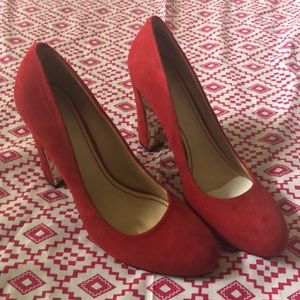 Nine West| Red chunky heel